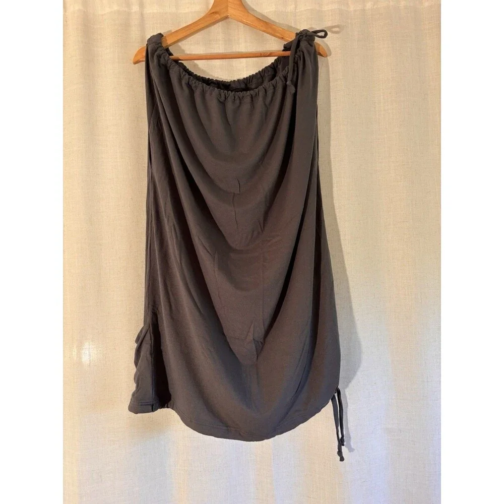 Boho Festival Bandage Gray Top / Skirt Double Drawstring w/ Pockets, Regular OS